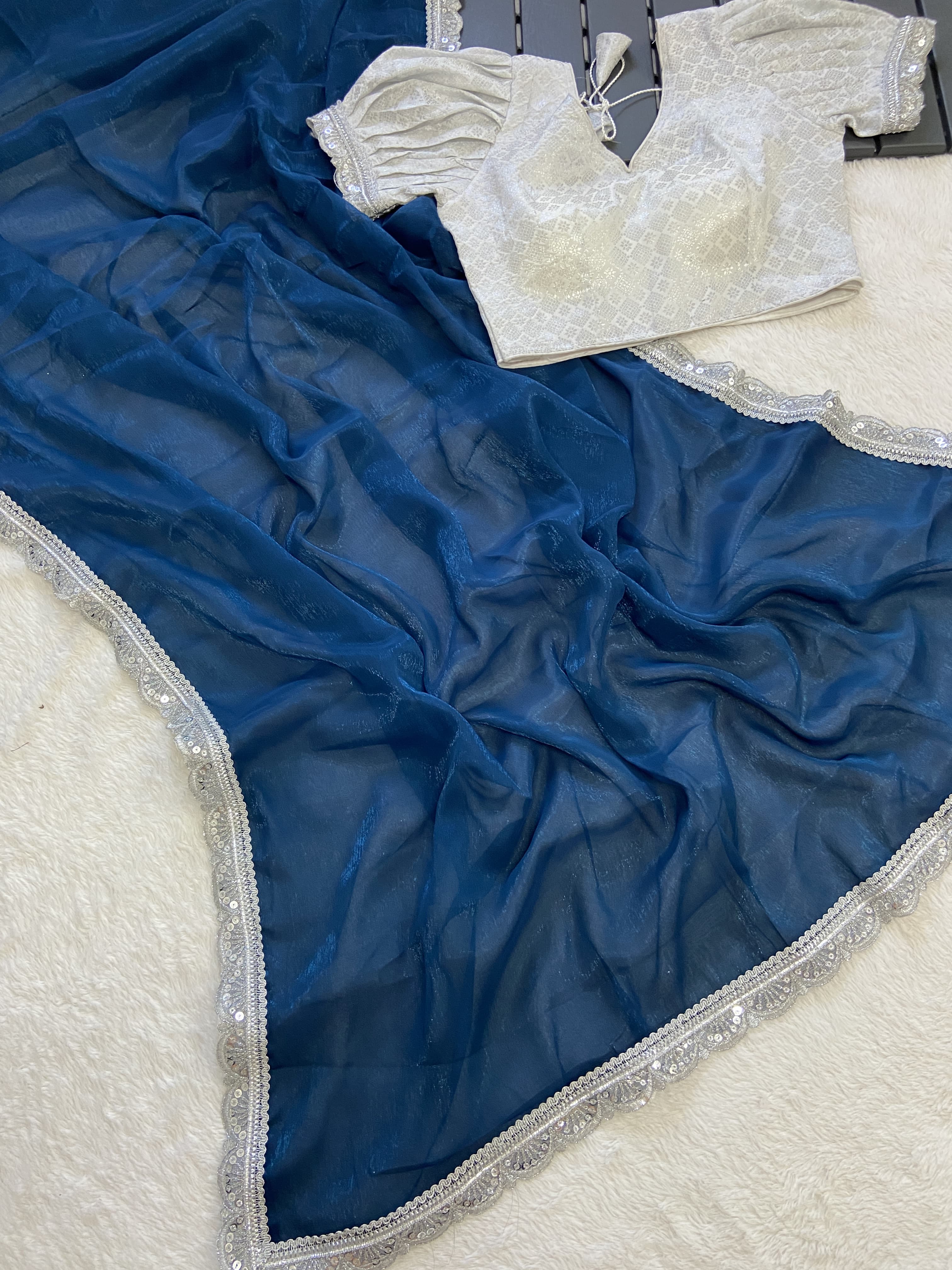 Beautiful Designer Pure Soft Chiffon Saree