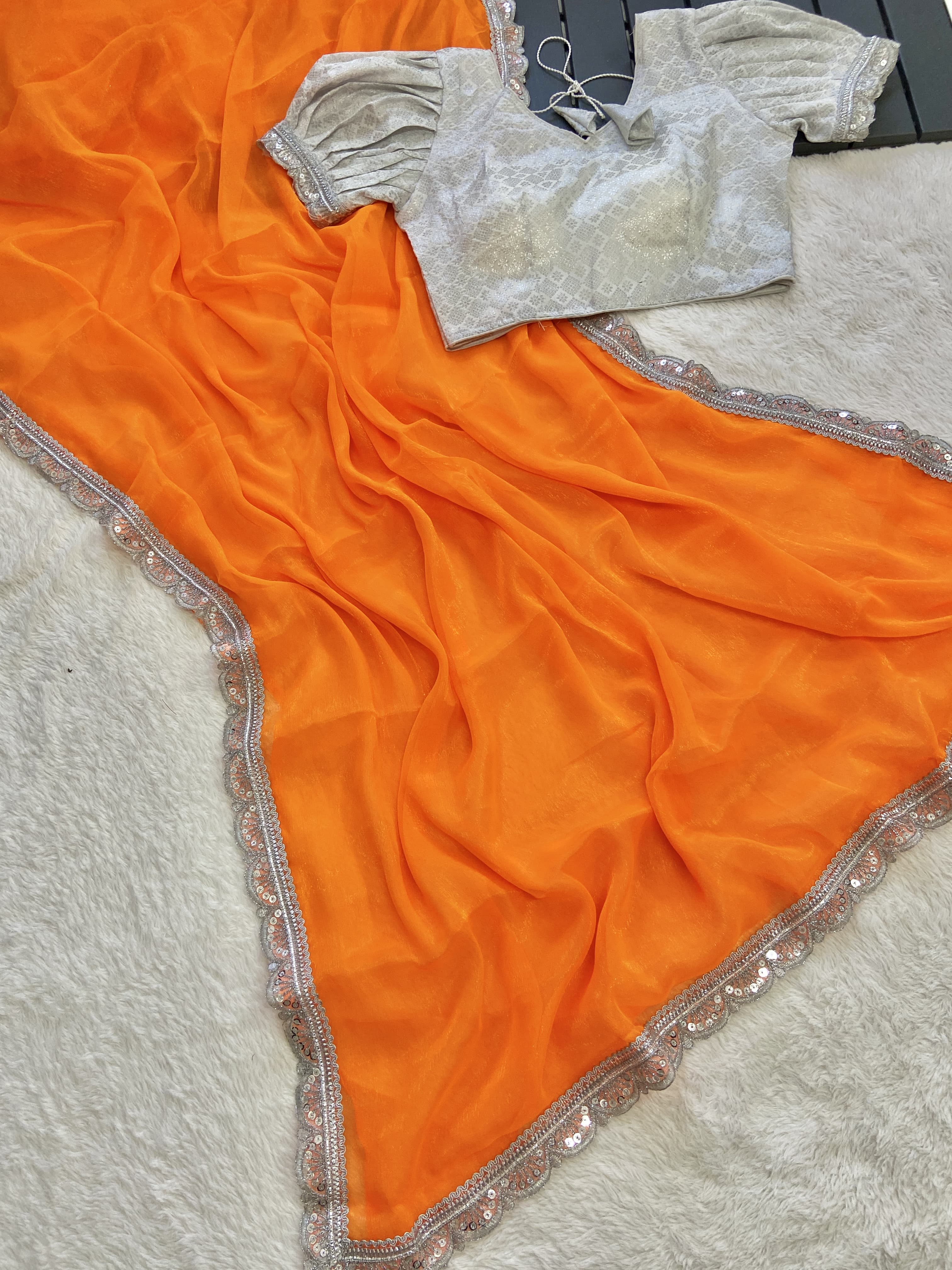 Beautiful Designer Pure Soft Chiffon Saree