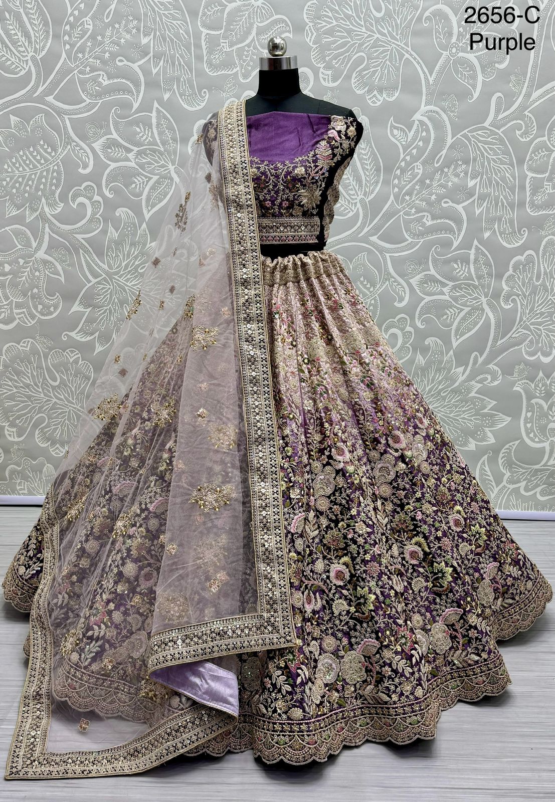 Beautiful Designer Heavy Velvet with Sequence Lehenga Choli