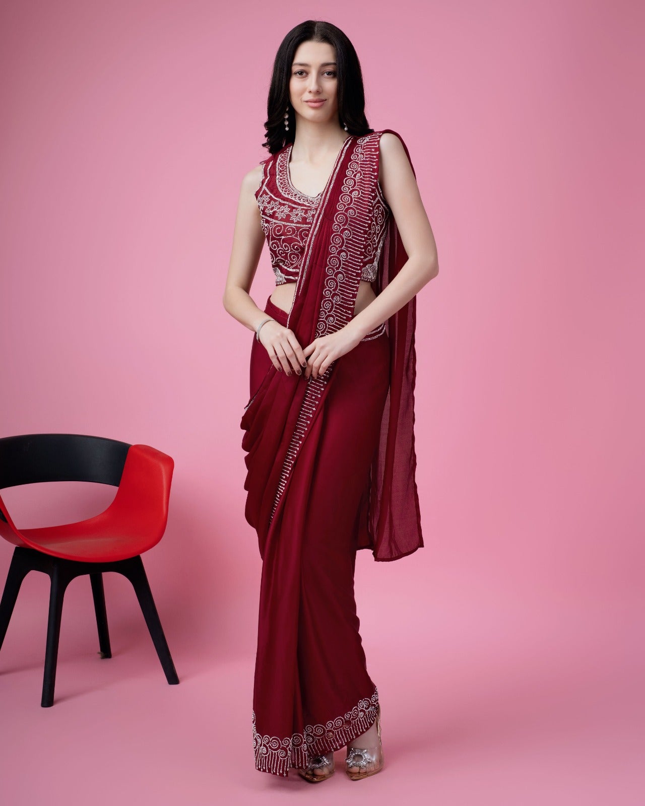 Beautiful Designer Party Wear Ready to Wear Saree