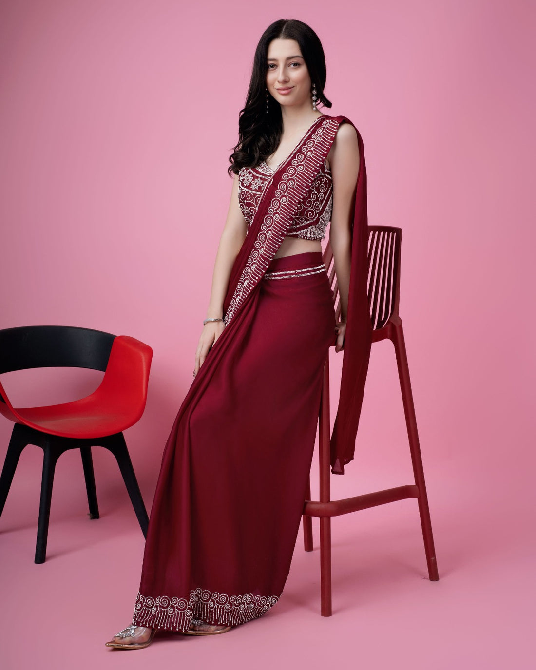 Beautiful Designer Party Wear Ready to Wear Saree