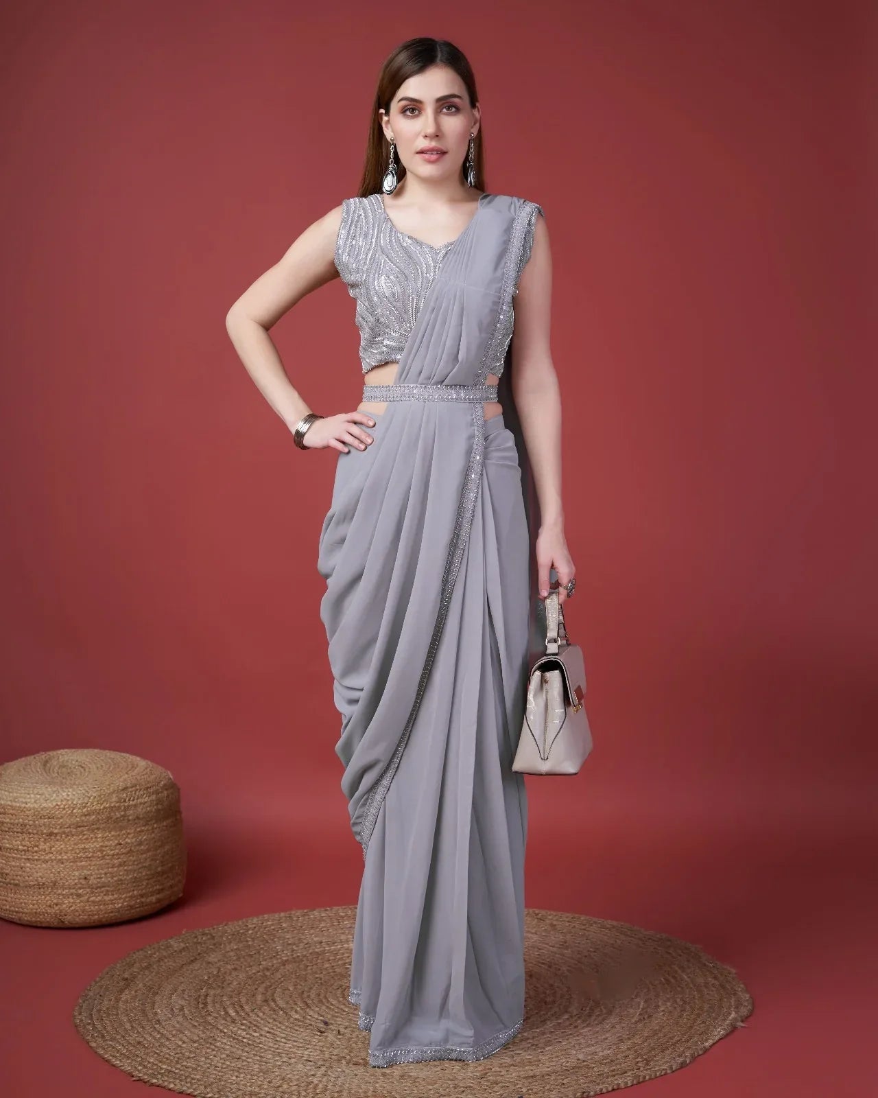 Beautiful Designer Party Wear Ready to Wear Saree
