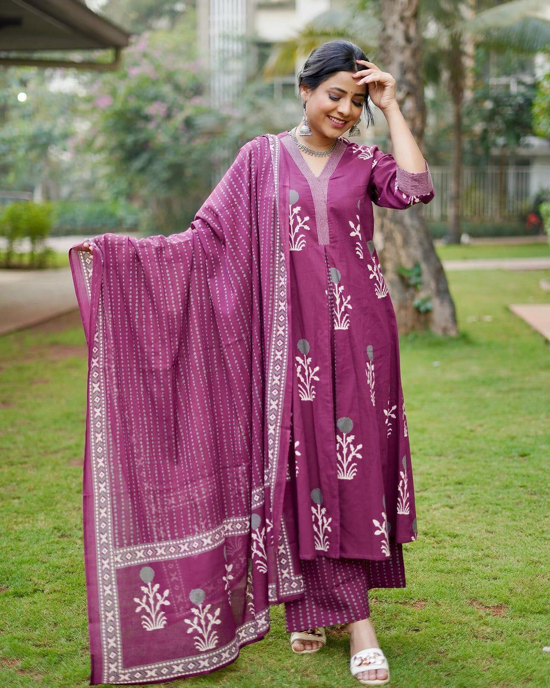 Beautiful Designer Pure Cotton Salwar Suit