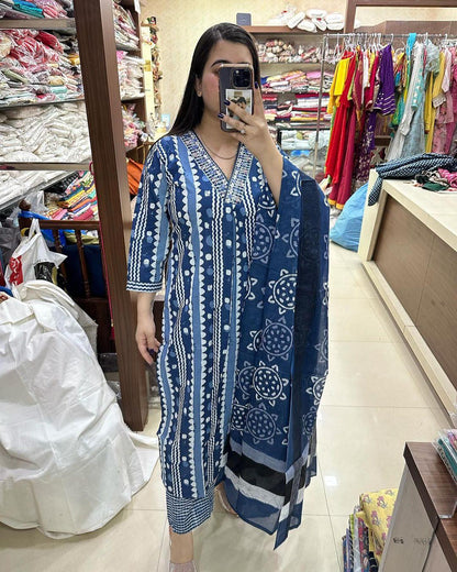 Beautiful Designer Heavy Pure Cotton Salwar Suit