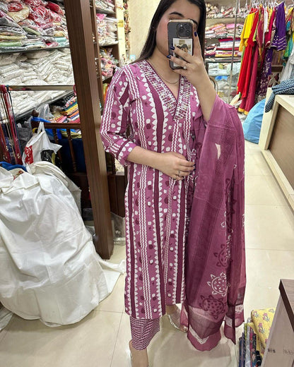 Beautiful Designer Heavy Pure Cotton Salwar Suit