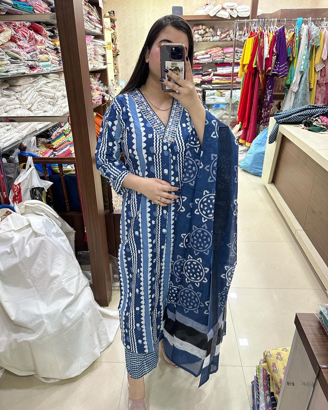 Beautiful Designer Afghani Orgenza Kurti Pant With Dupatta