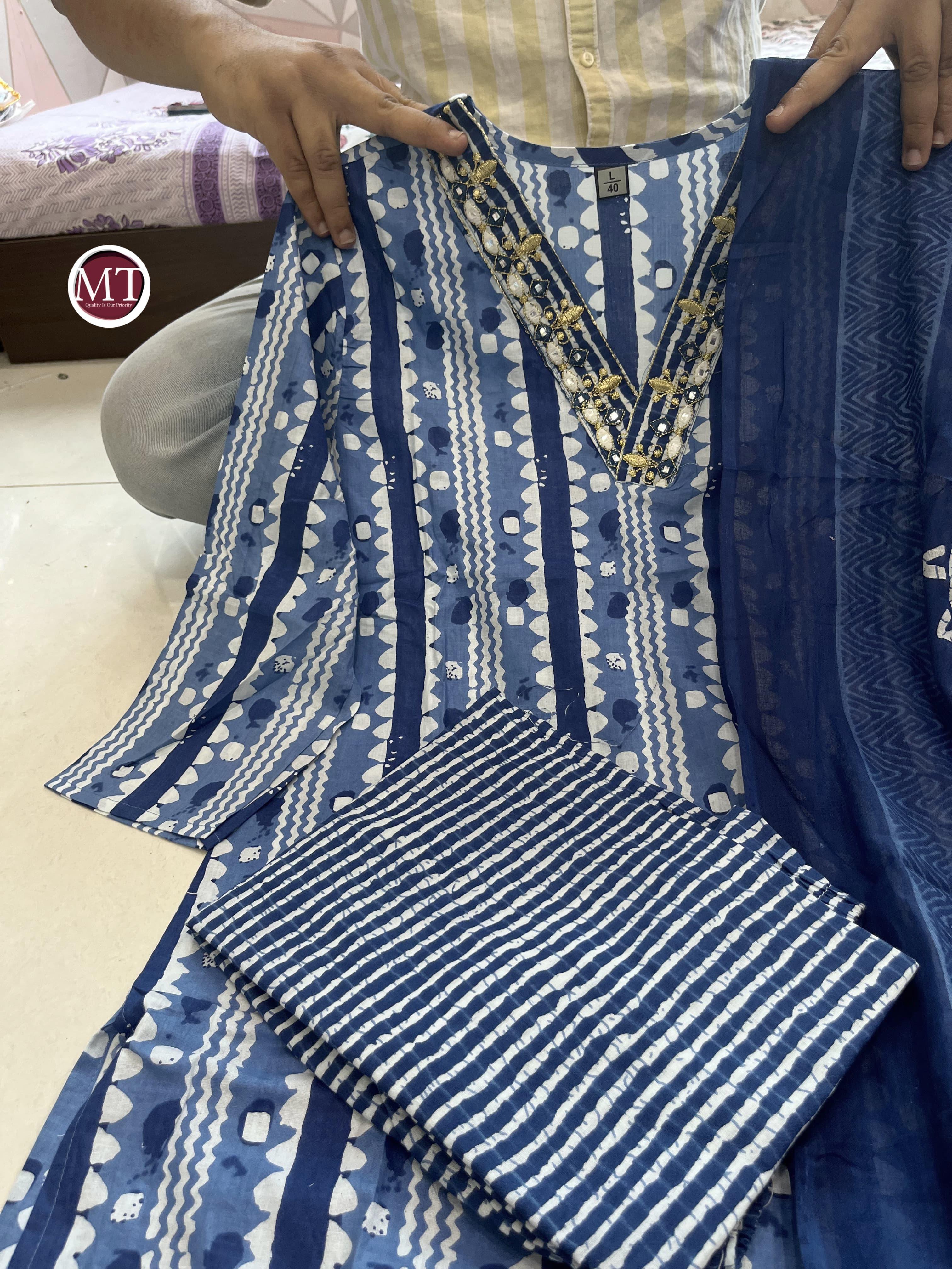 Beautiful Designer Afghani Orgenza Kurti Pant With Dupatta