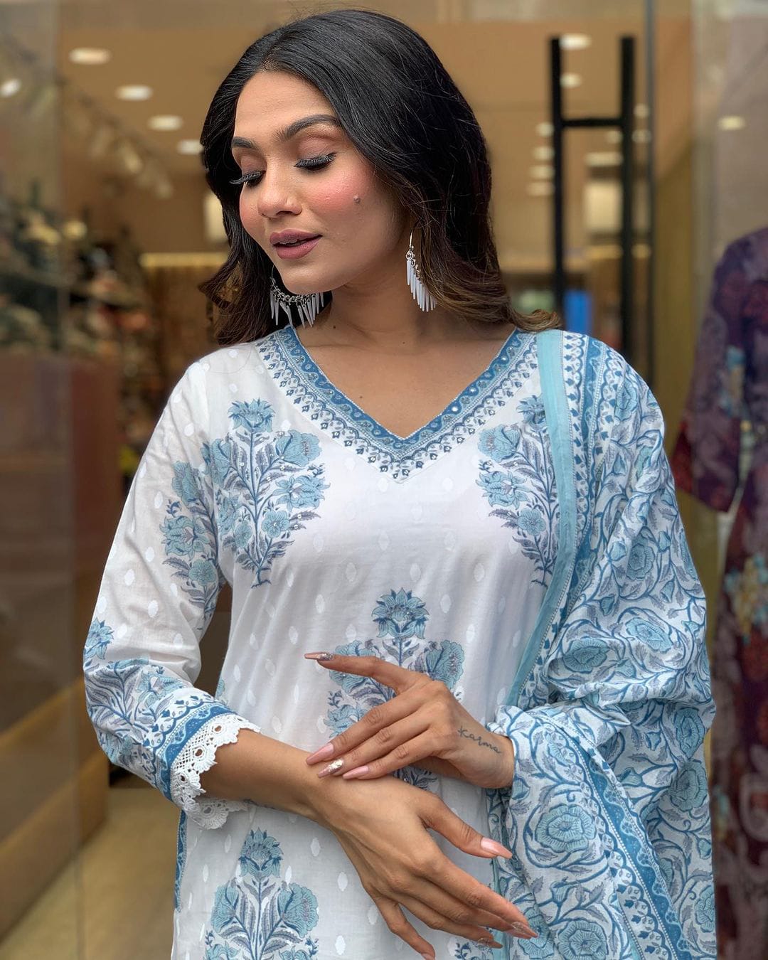 Beautiful Designer Premium Cotton Afghani Pocket Salwar Suit