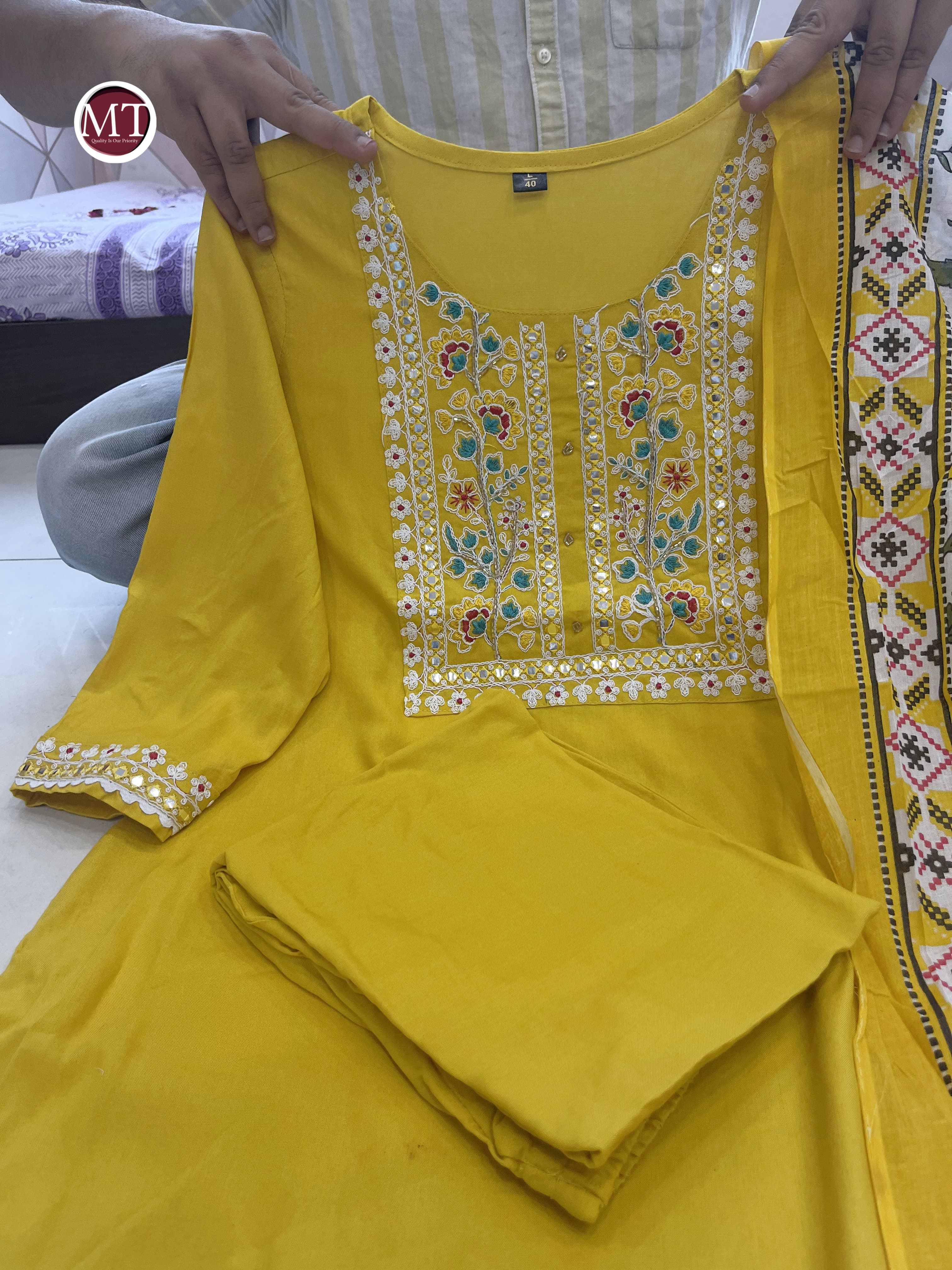 Beautiful Designer Heavy Reyon Rani Salwar Suit