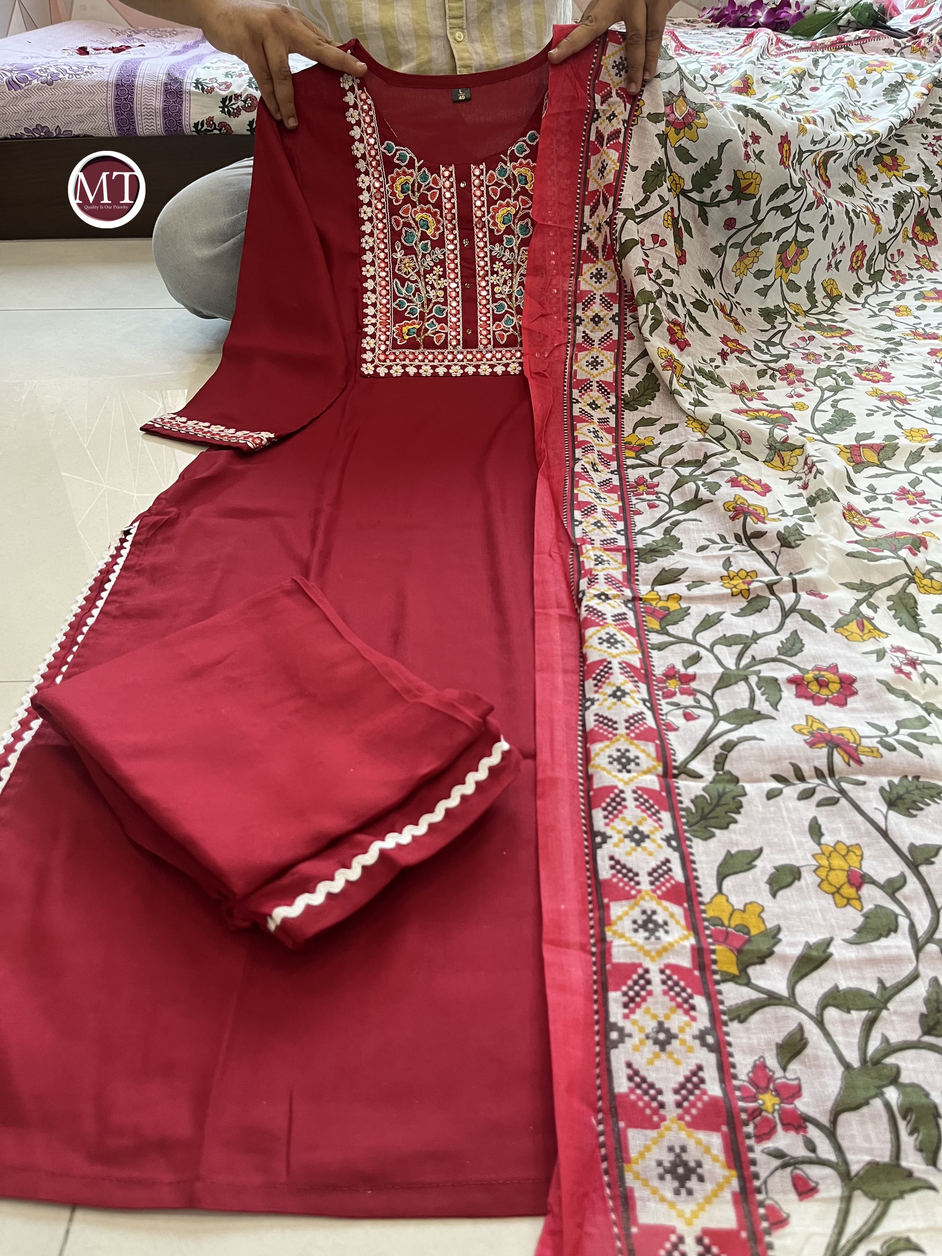 Beautiful Designer Heavy Reyon Rani Salwar Suit