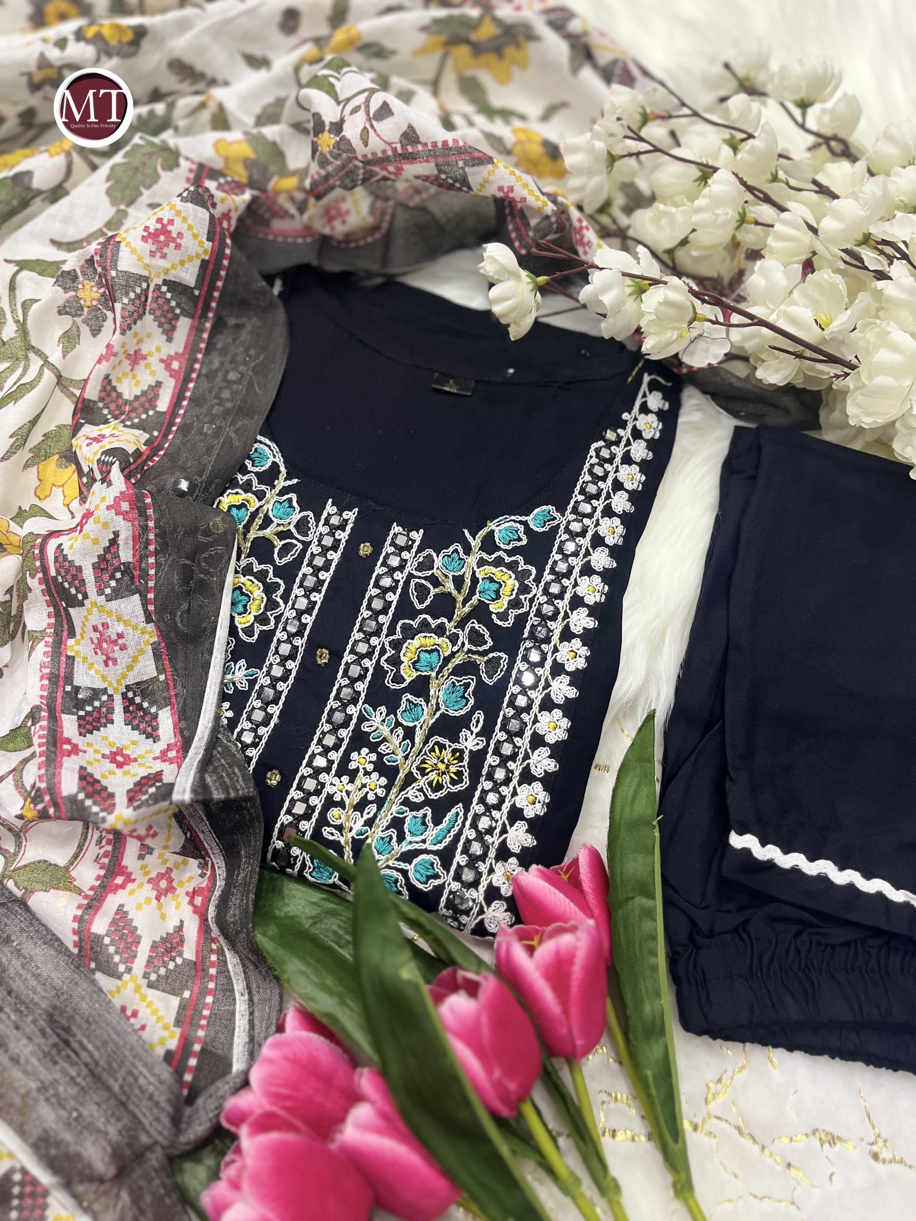 Beautiful Designer Heavy Reyon Rani Salwar Suit