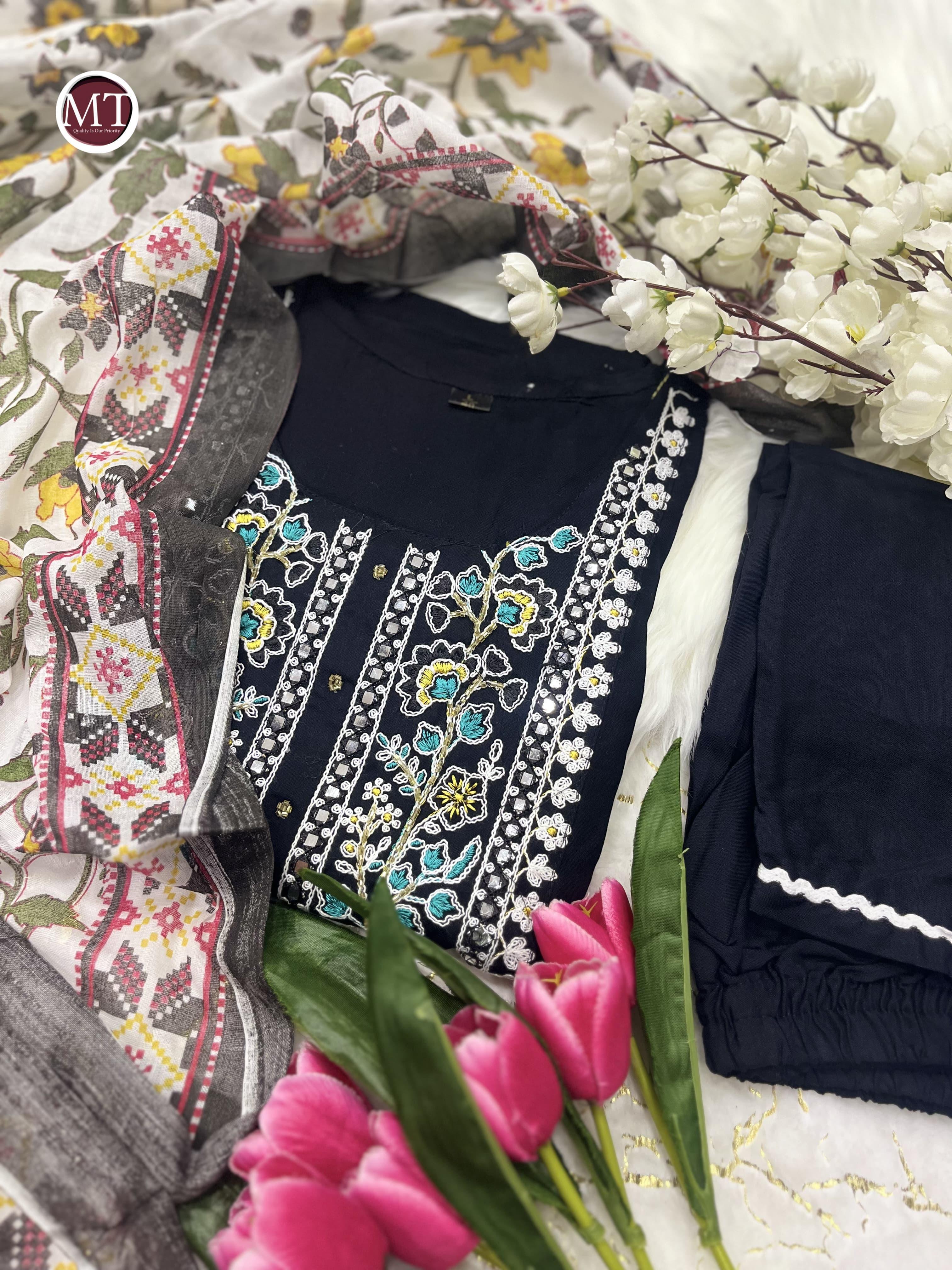 Beautiful Designer Heavy Reyon Rani Salwar Suit