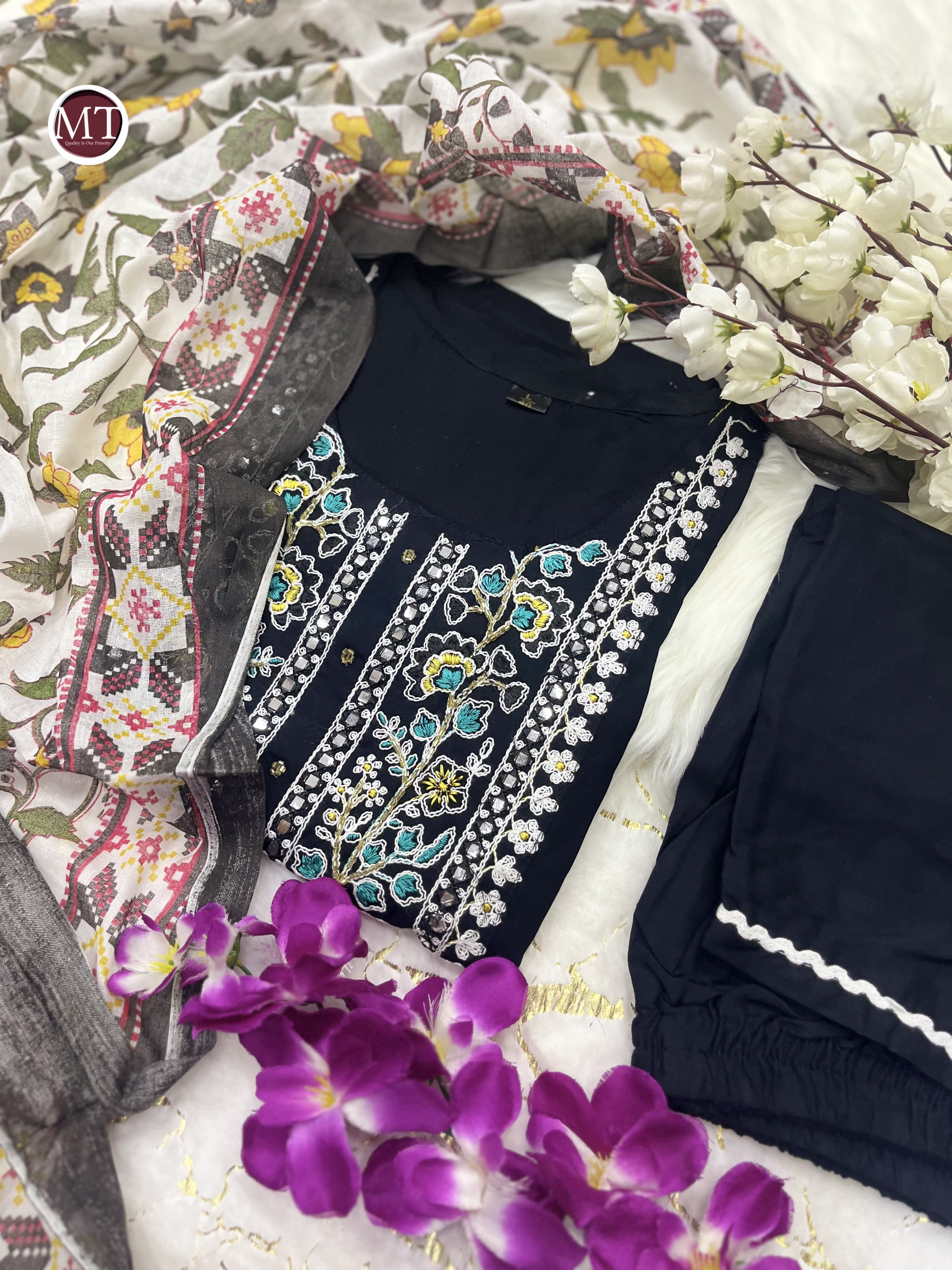 Beautiful Designer Heavy Reyon Rani Salwar Suit