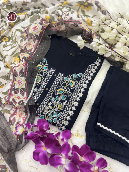 Beautiful Designer Heavy Reyon Rani Salwar Suit