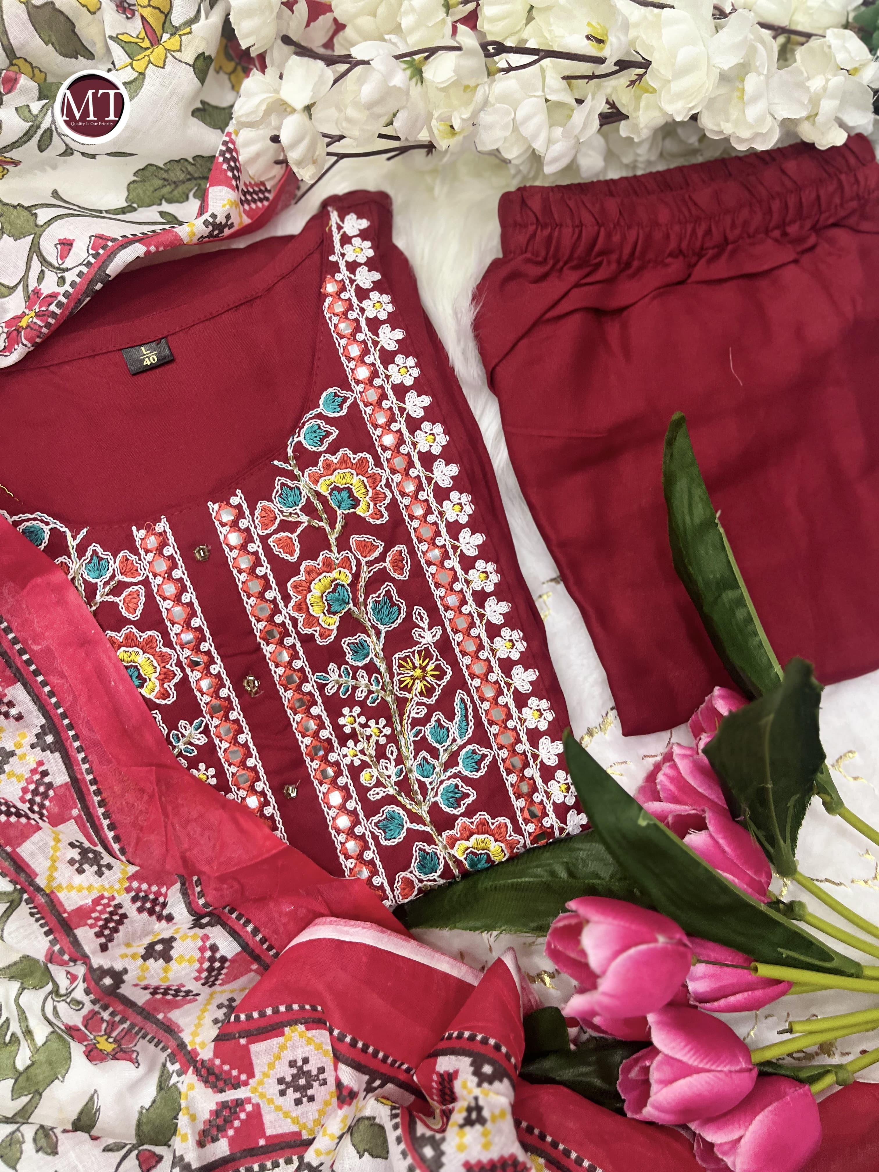 Beautiful Designer Heavy Reyon Rani Salwar Suit