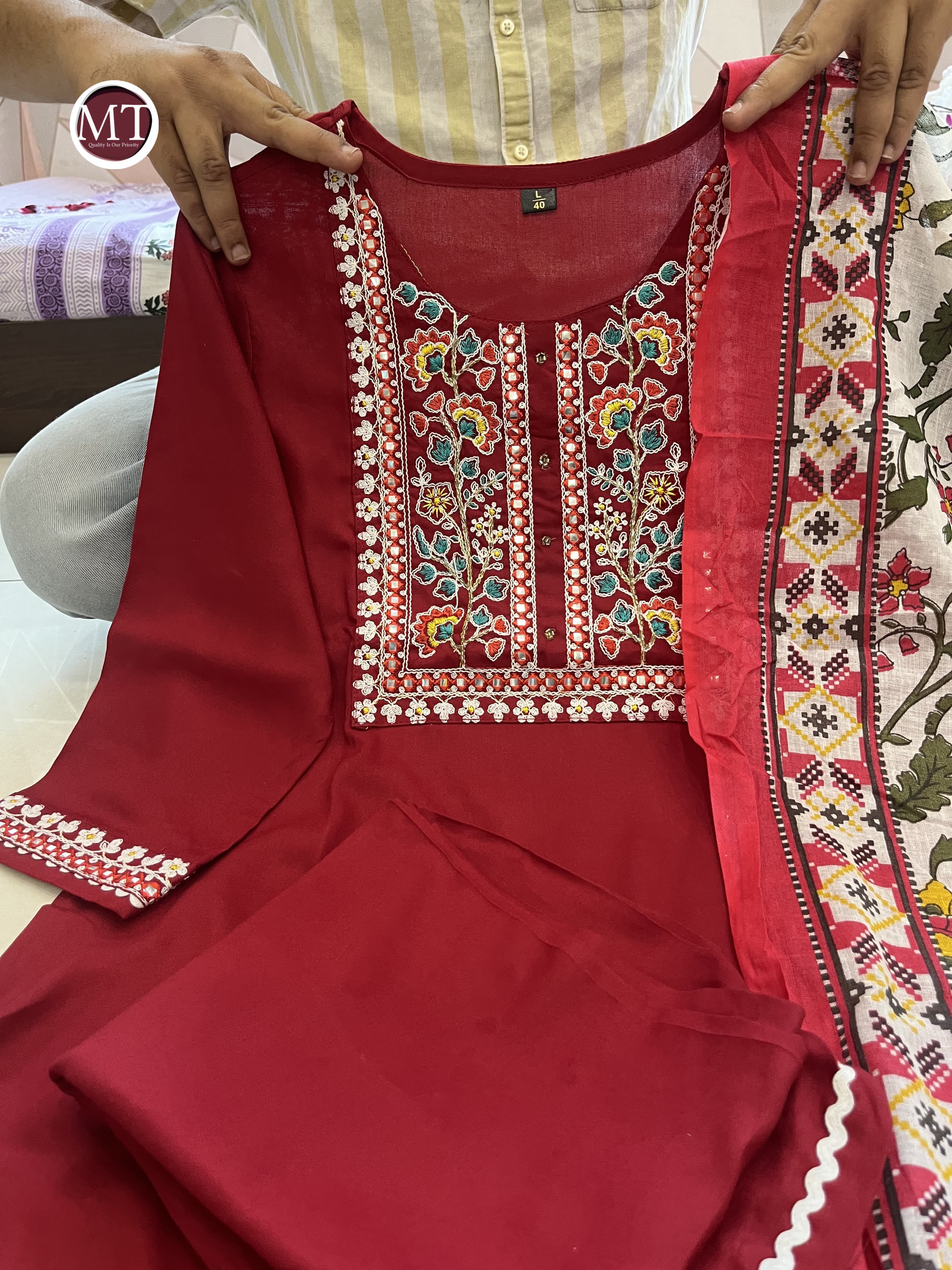 Beautiful Designer Heavy Reyon Rani Salwar Suit
