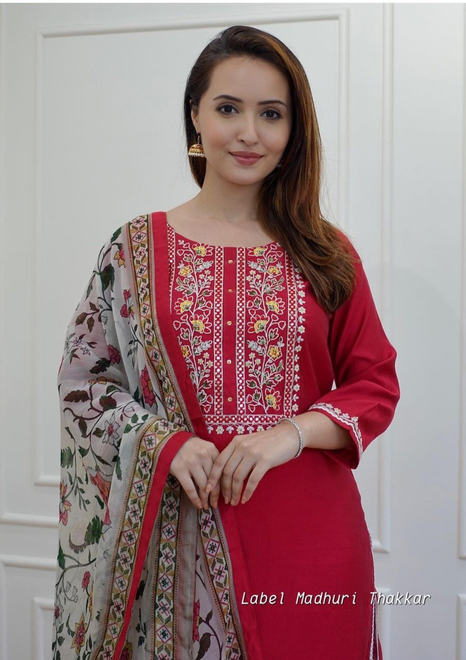 Beautiful Designer Heavy Reyon Rani Salwar Suit