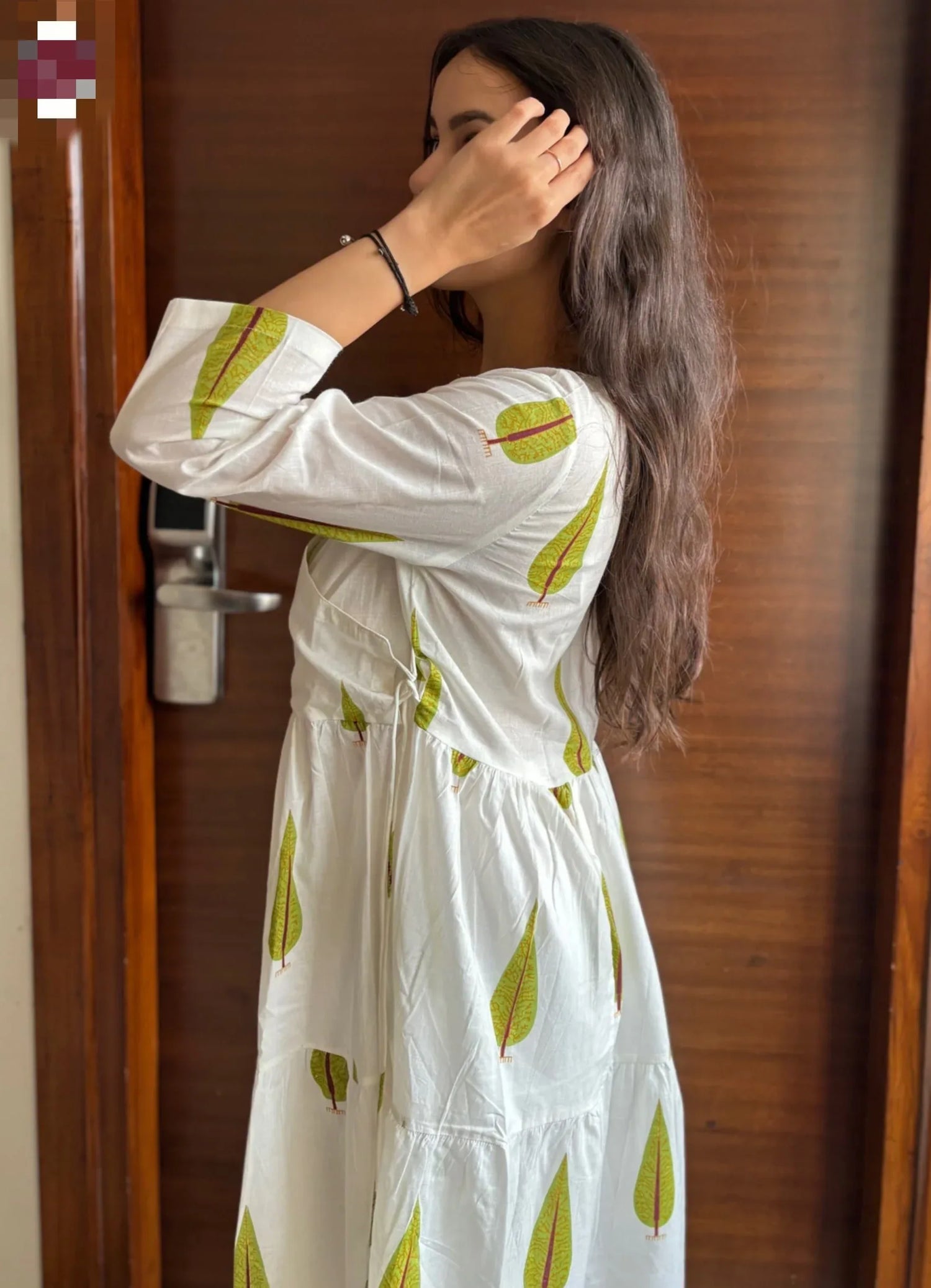 Beautiful Designer Hand Block Angrakha Style Jungle Green Printed Salwar Suit