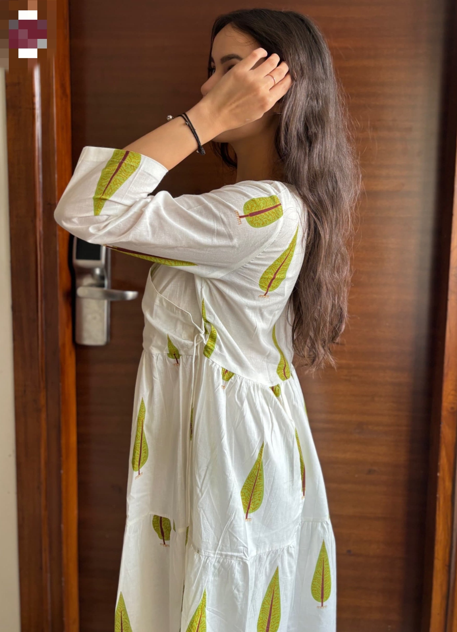 Beautiful Designer Hand Block Angrakha Style Jungle Green Printed Salwar Suit