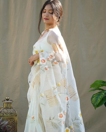 Beautiful Designer Soft Organza Saree Digital Print Saree