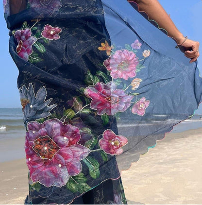 Beautiful Designer Pure Organza Saree Digital Print Saree