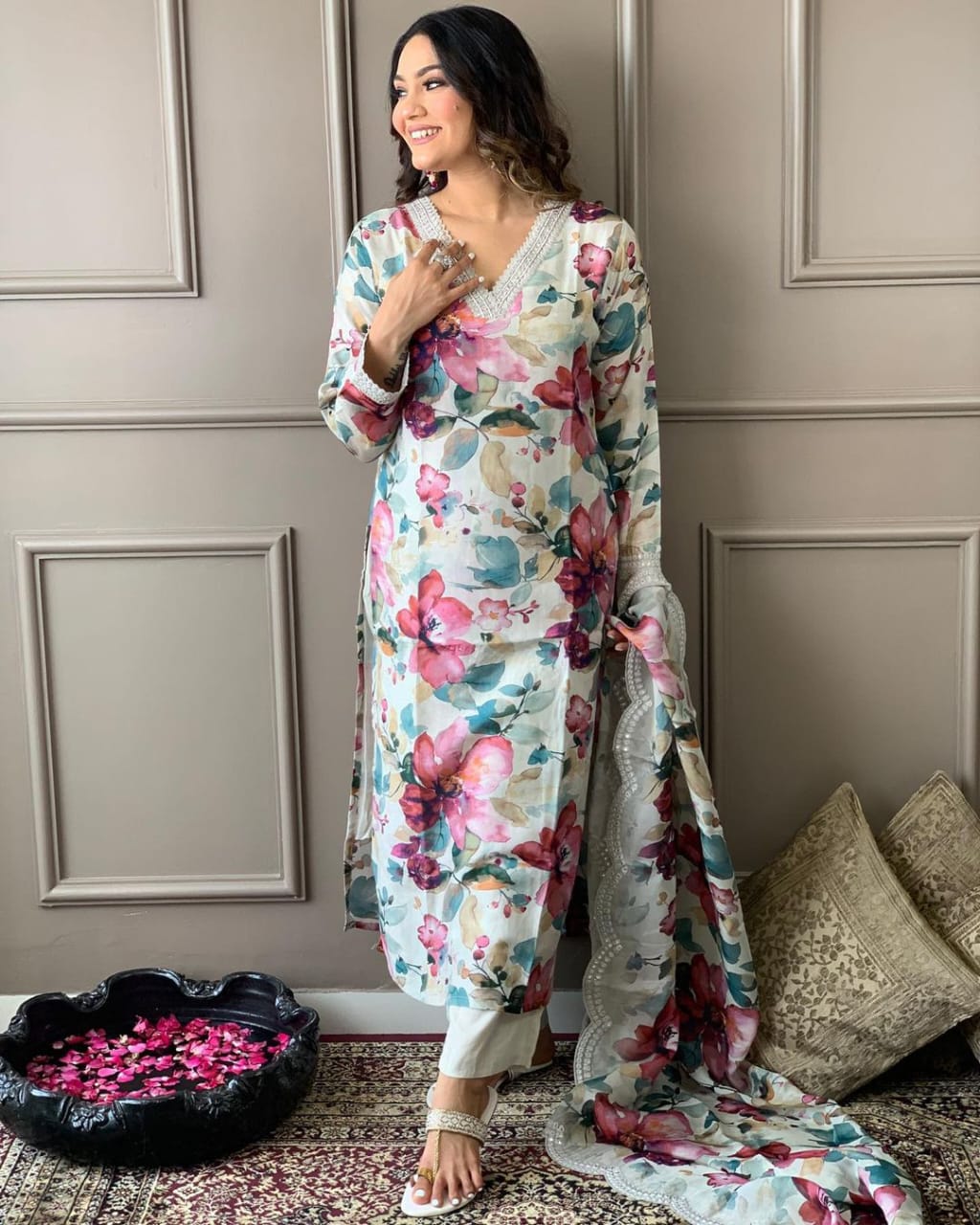 Beautiful Designer Heavy Mehera Chinon Salwar Suit