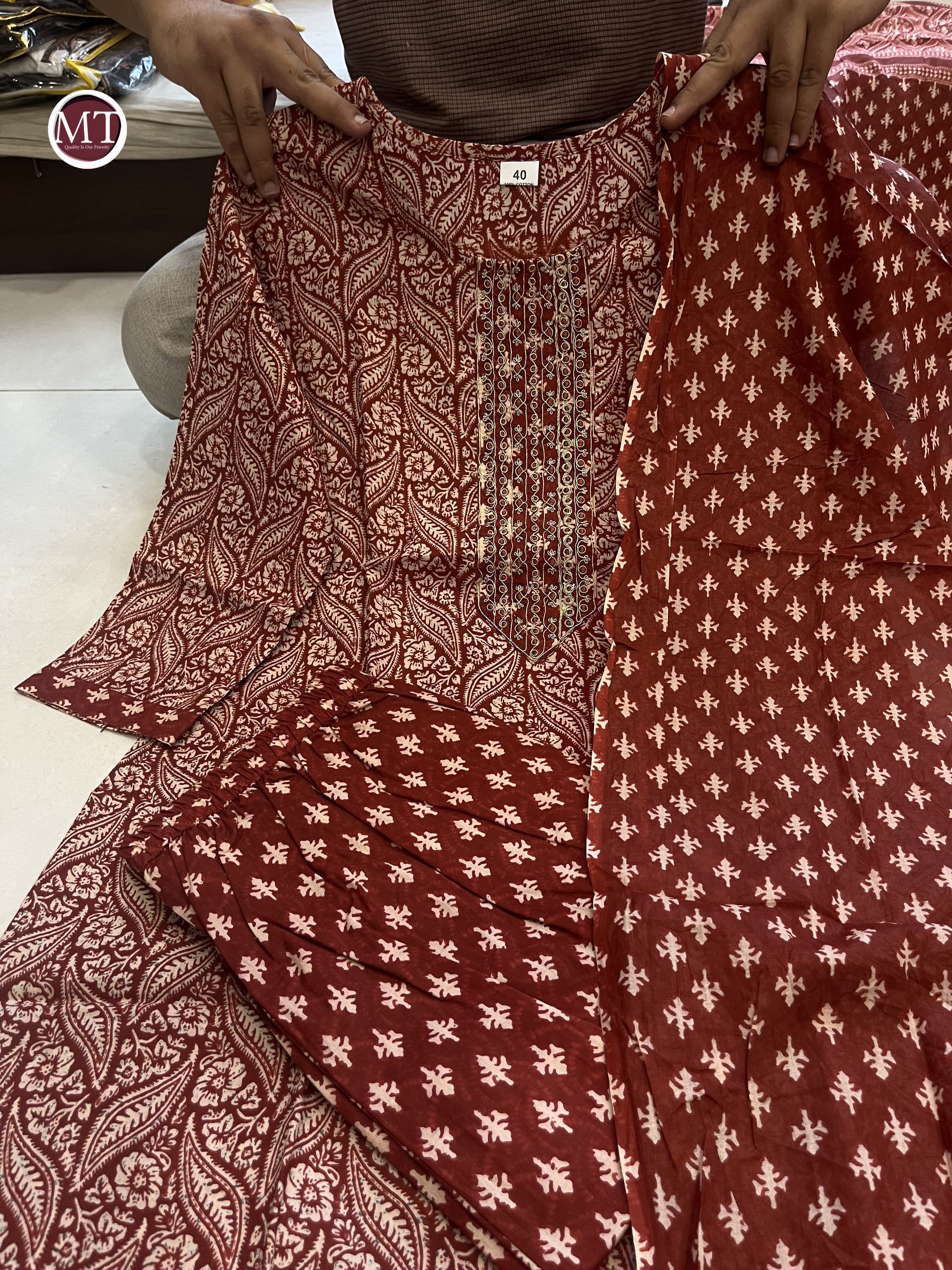 Beautiful Designer Heavy Pure Cotton Salwar Suit