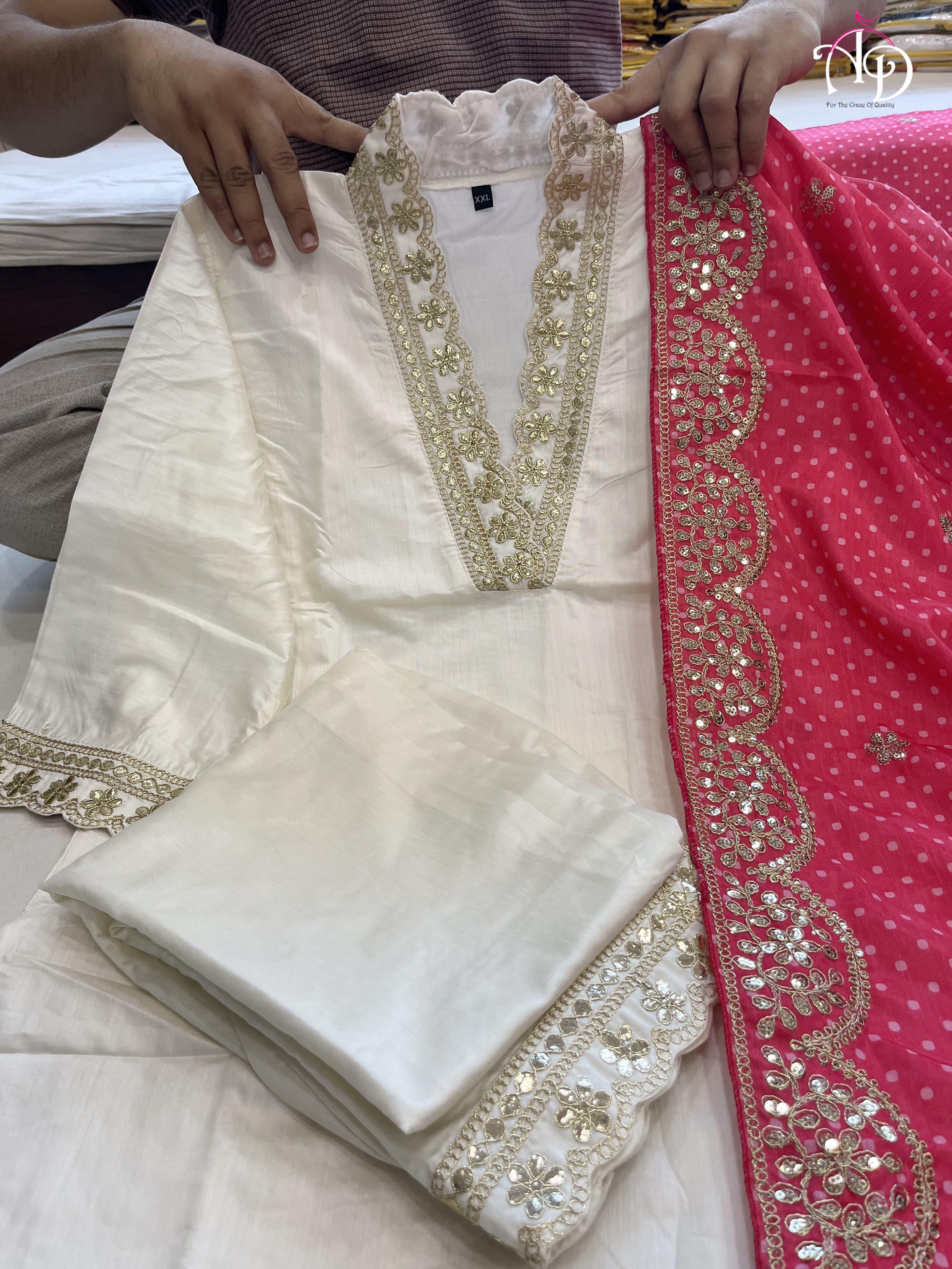 Beautiful Designer Heavy Banana Cotton Salwar Suit