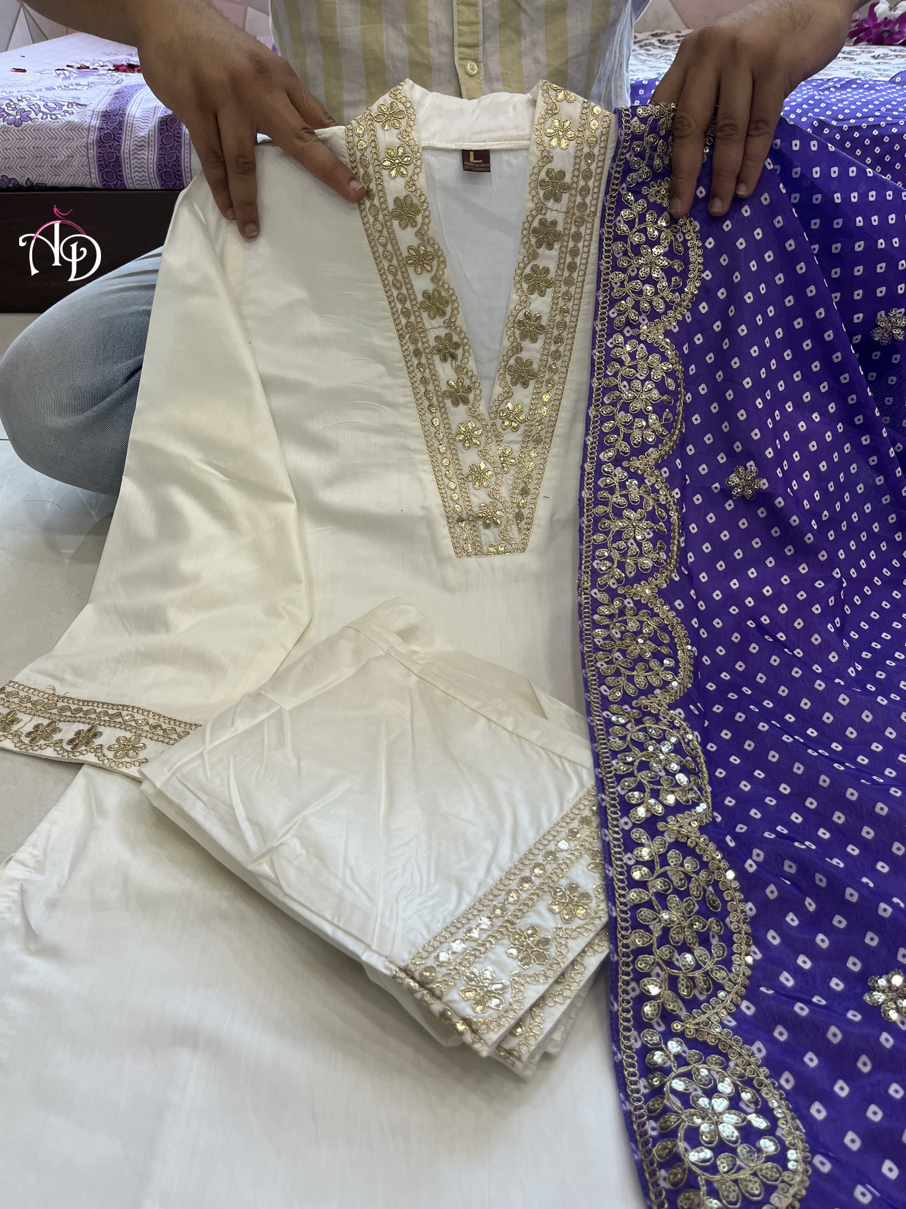 Beautiful Designer Heavy Banana Cotton Salwar Suit