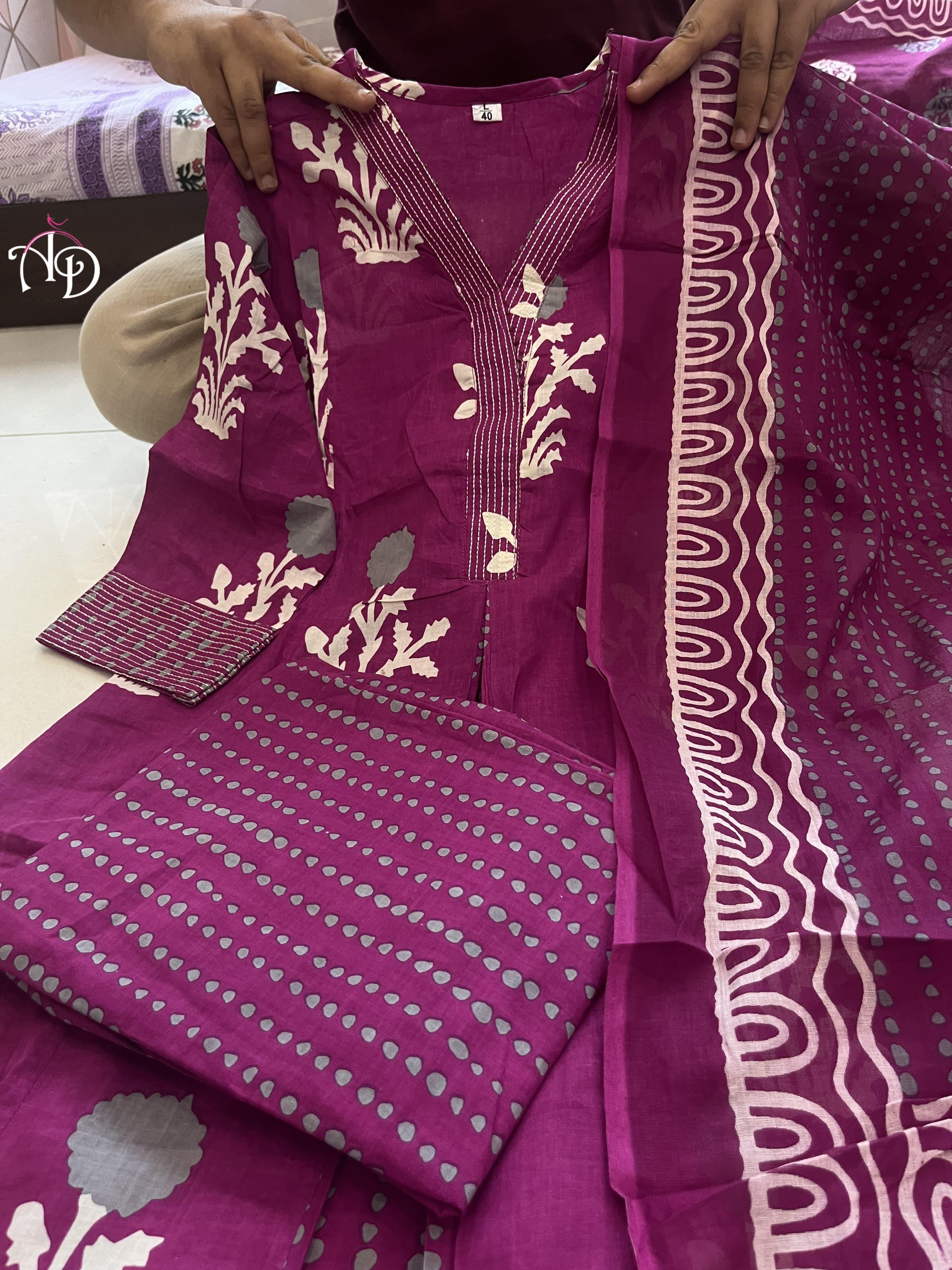 Beautiful Designer Pure Cotton Salwar Suit