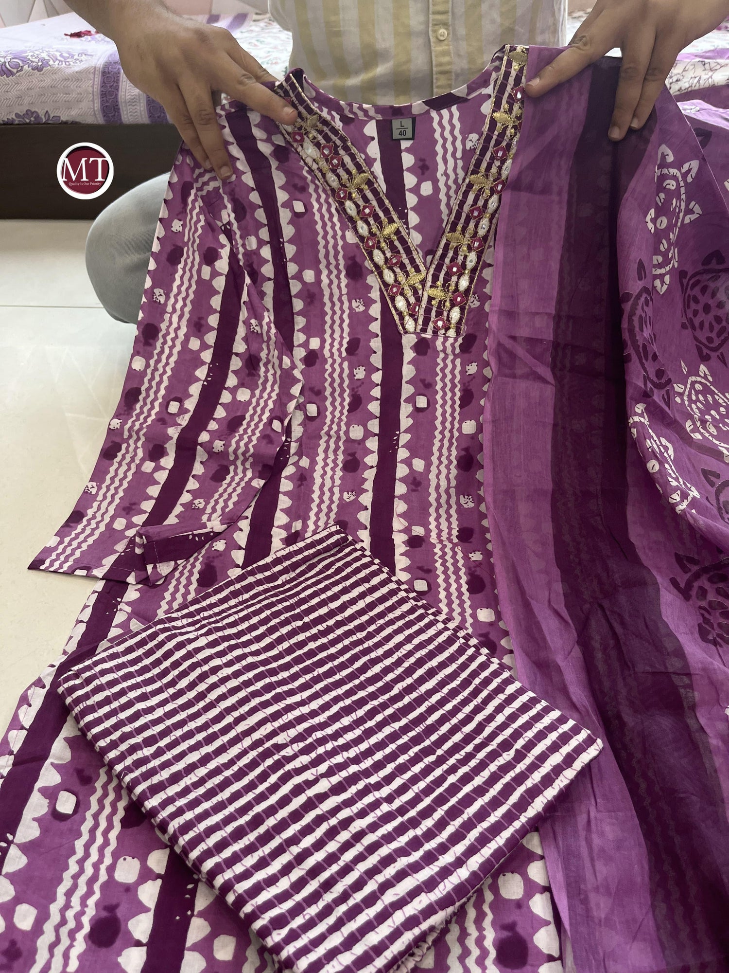 Beautiful Designer Heavy Pure Cotton Salwar Suit