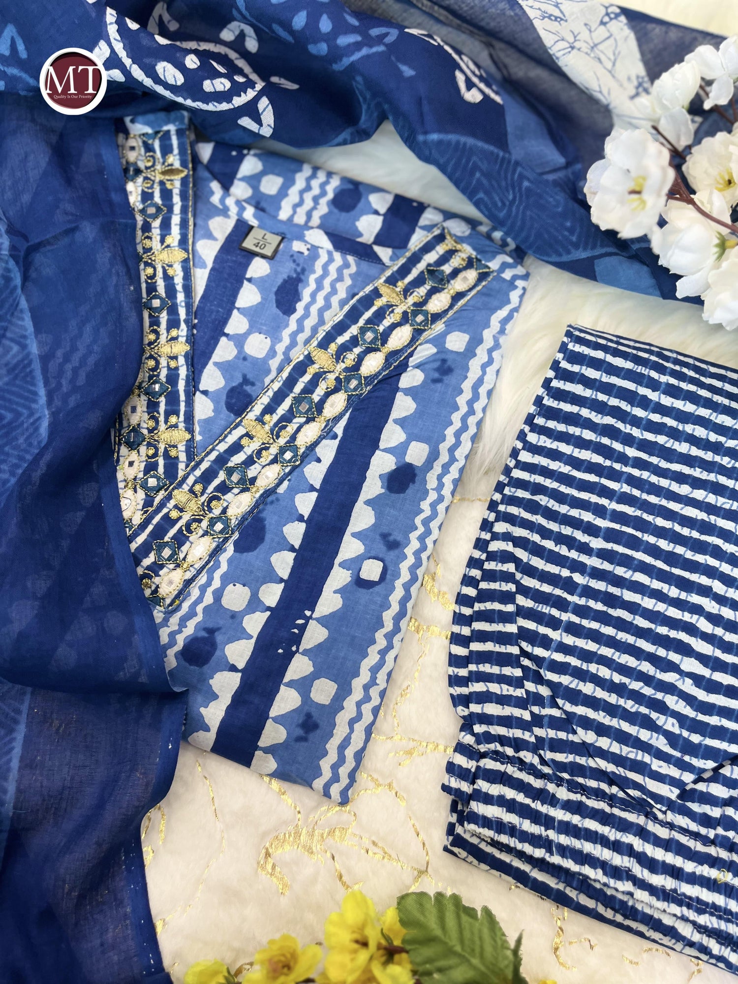 Beautiful Designer Heavy Pure Cotton Salwar Suit