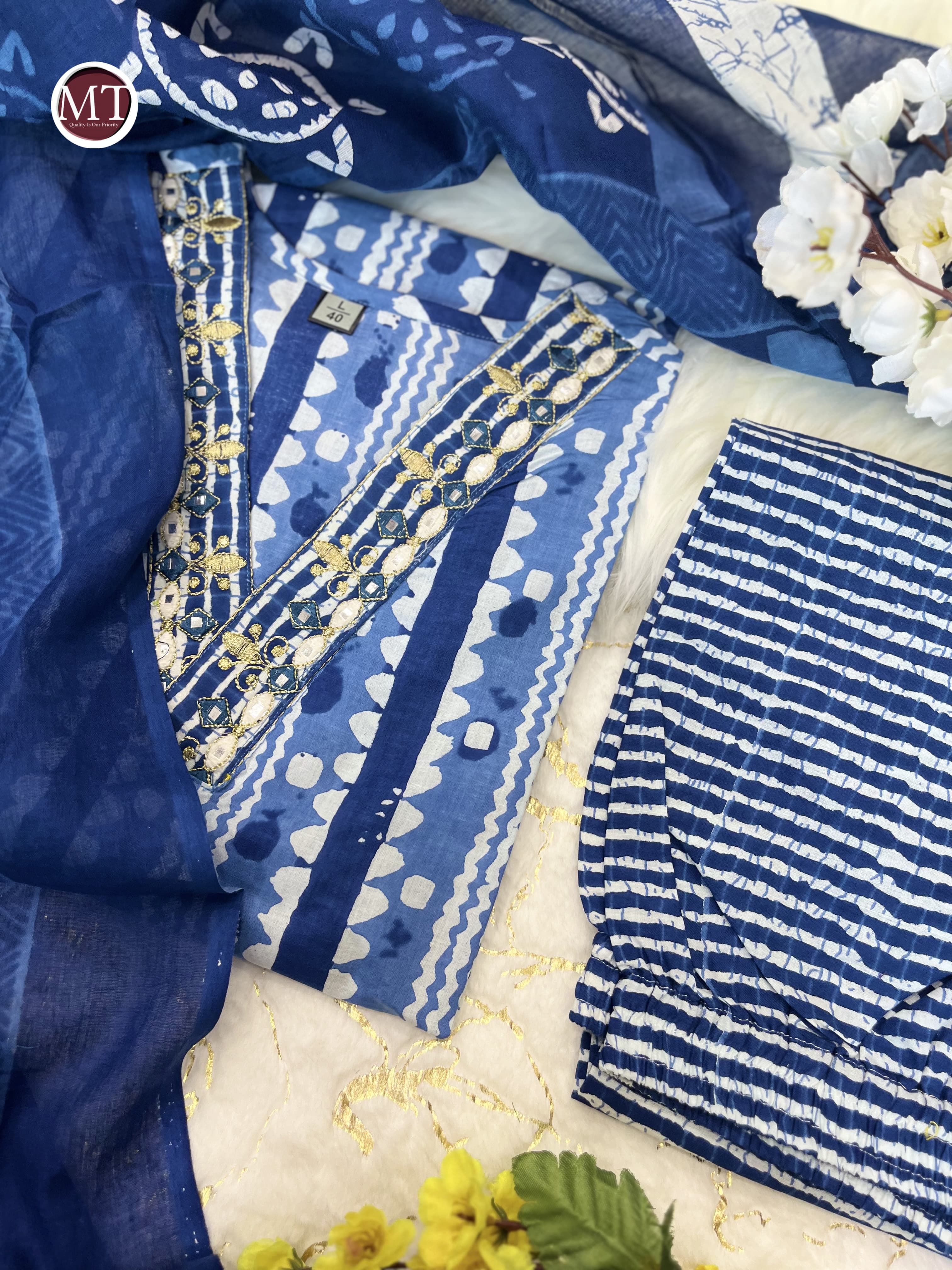 Beautiful Designer Heavy Pure Cotton Salwar Suit