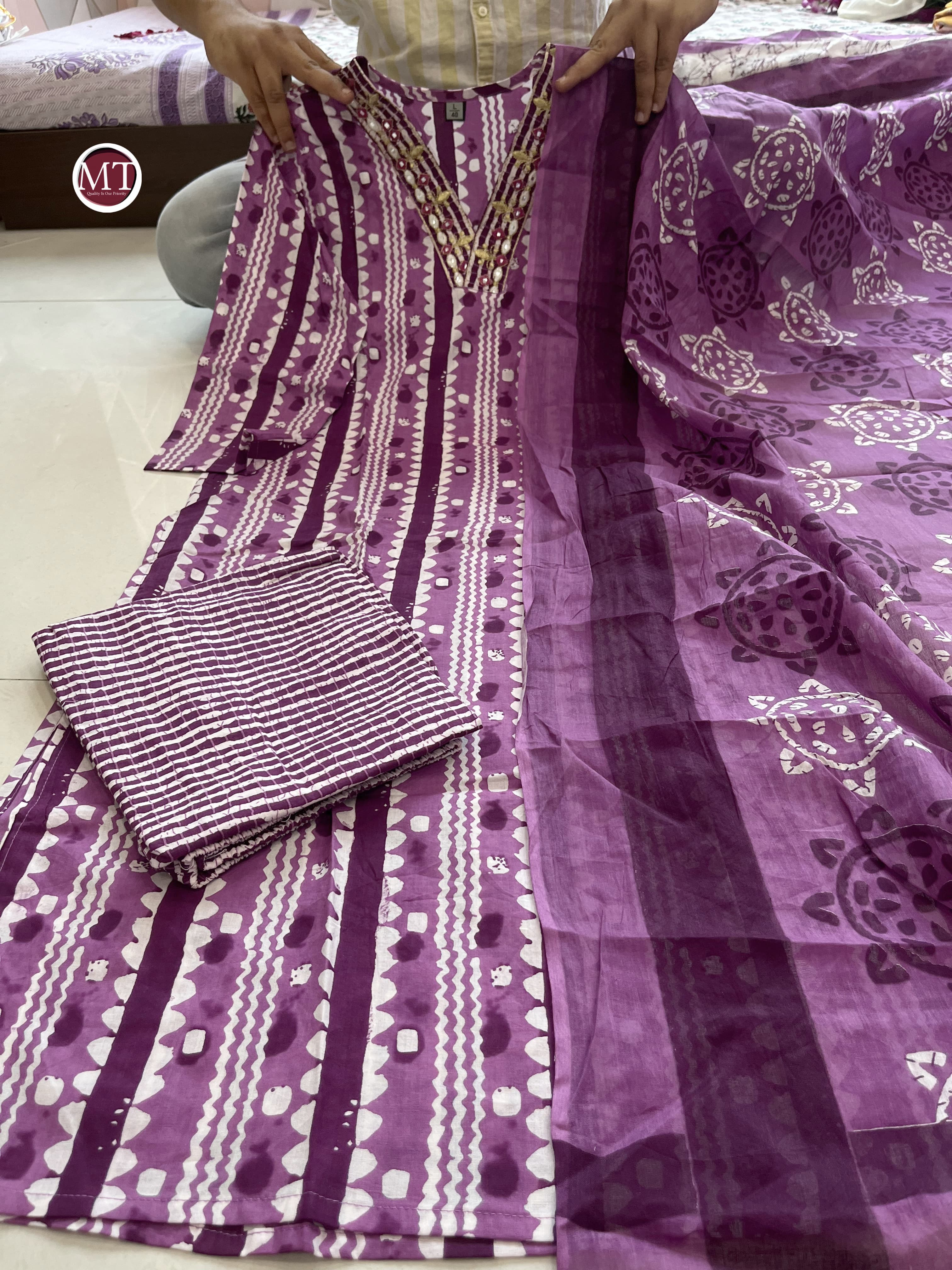 Beautiful Designer Heavy Pure Cotton Salwar Suit