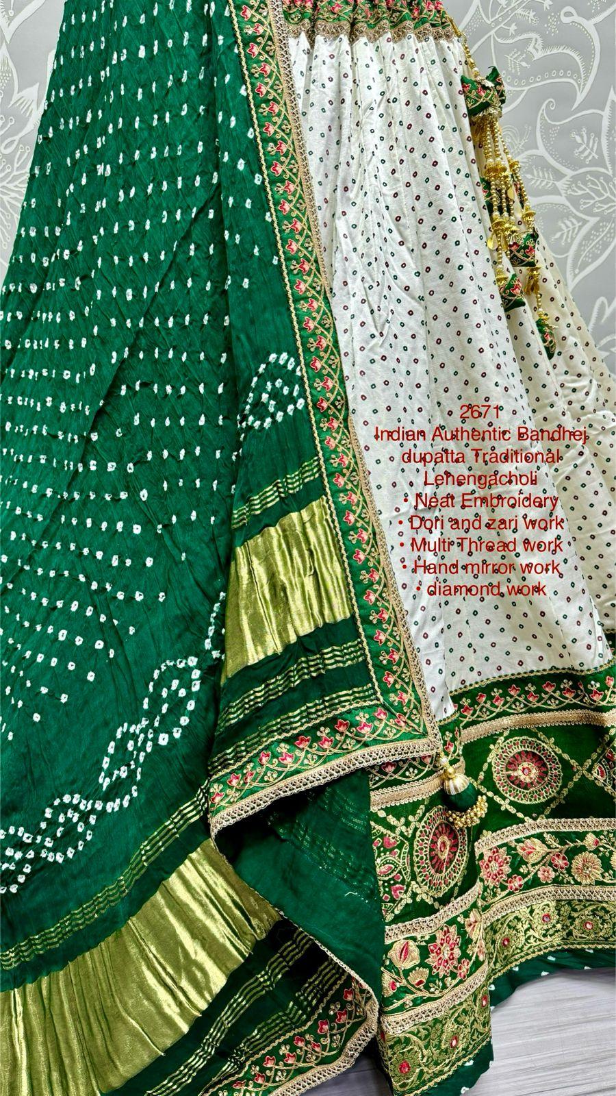 Beautiful Designer Traditional Heavy Bandhej Lehenga Choli