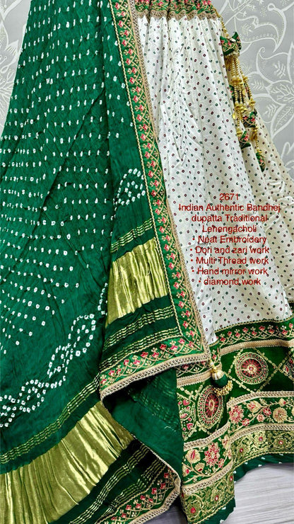 Beautiful Designer Traditional Heavy Bandhej Lehenga Choli