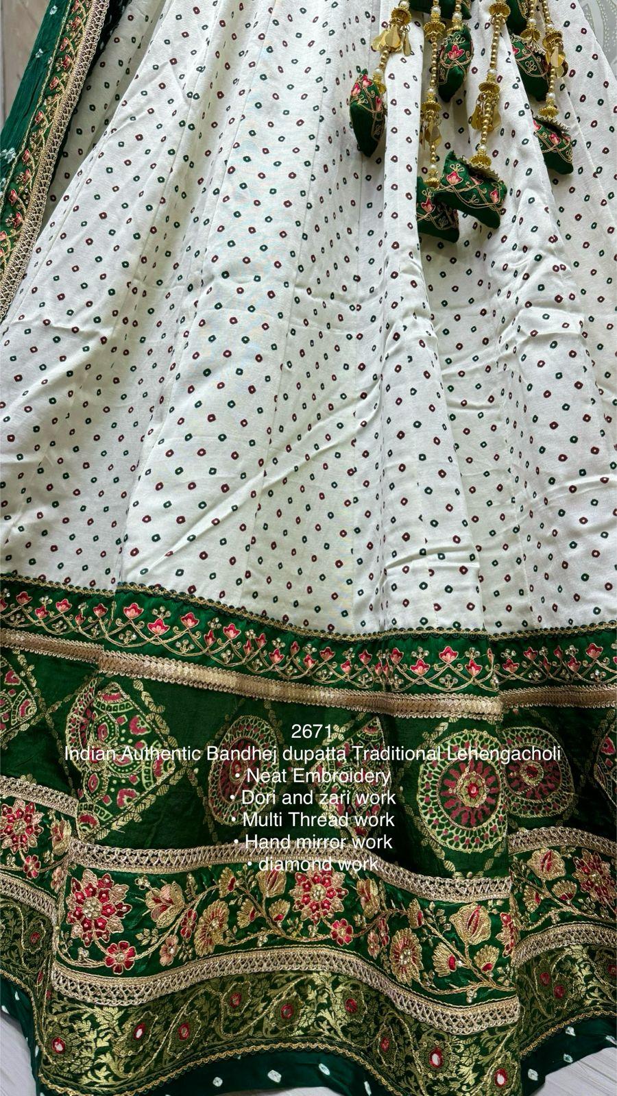 Beautiful Designer Traditional Heavy Bandhej Lehenga Choli