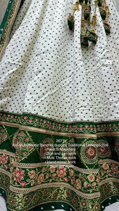 Beautiful Designer Traditional Heavy Bandhej Lehenga Choli