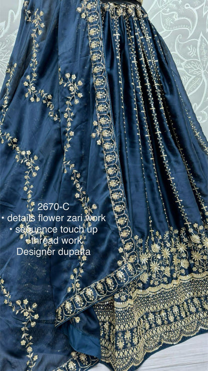 Beautiful Designer Traditional Heavy Satin Lehenga Choli