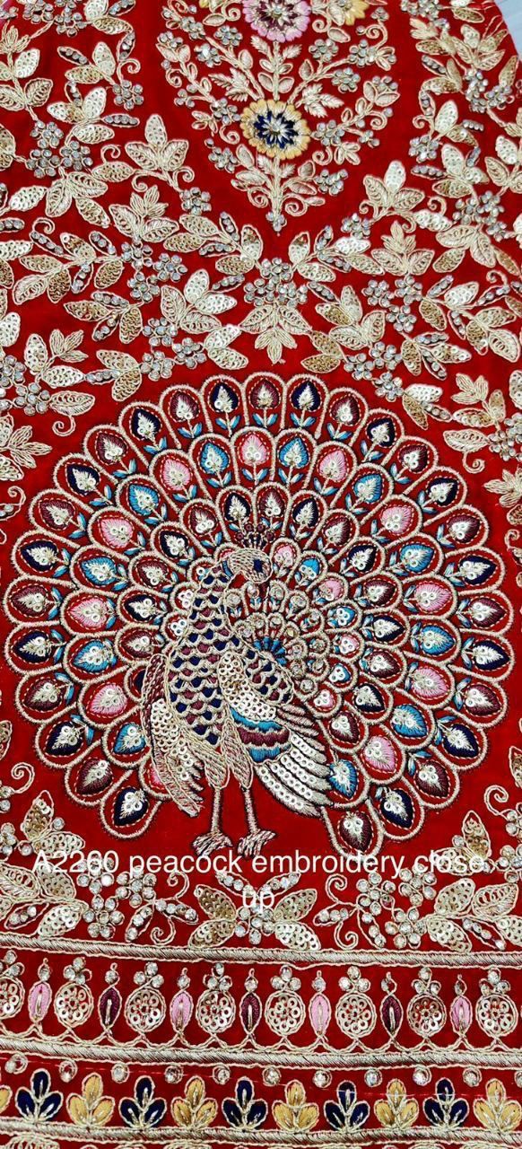 Beautiful Designer Bridal Look Heavy Velvet Multi Kali Lehenga Choli