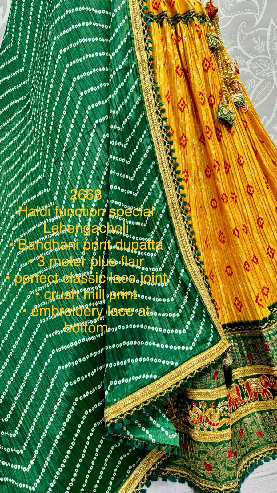 Beautiful Designer Bridal Haldi Special Lehenga Choli