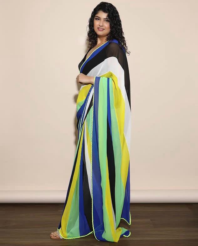 Beautiful Designer Party Wear Pure Georgette Saree