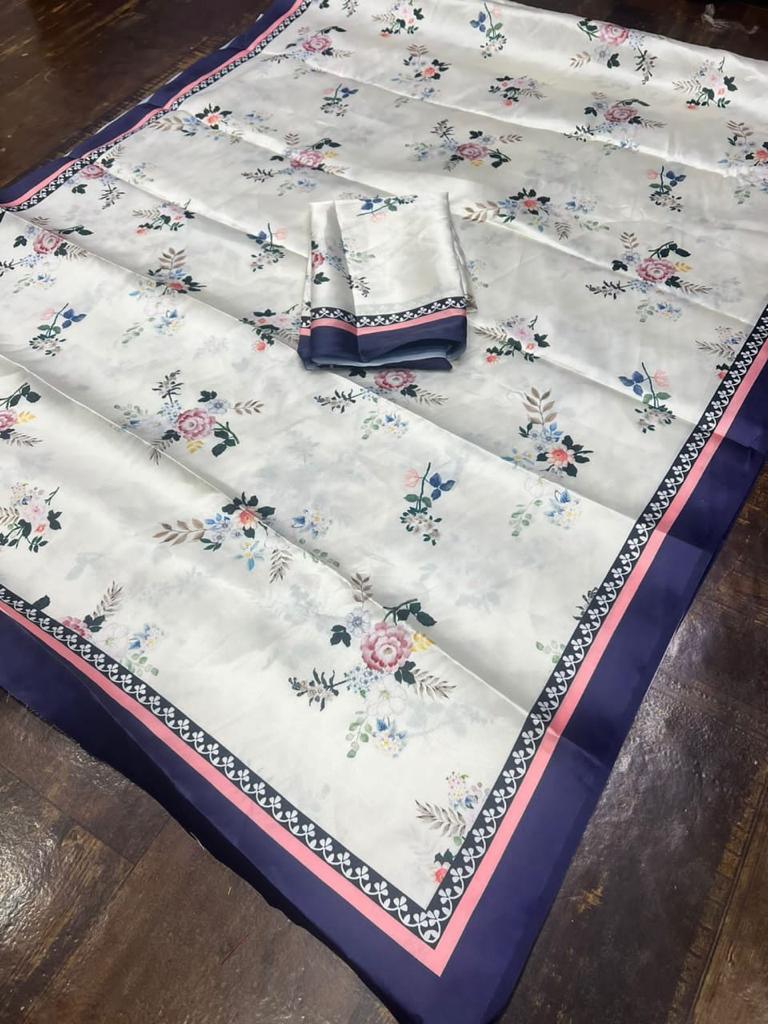 Beautiful Designer Party Wear Japan Satin Saree