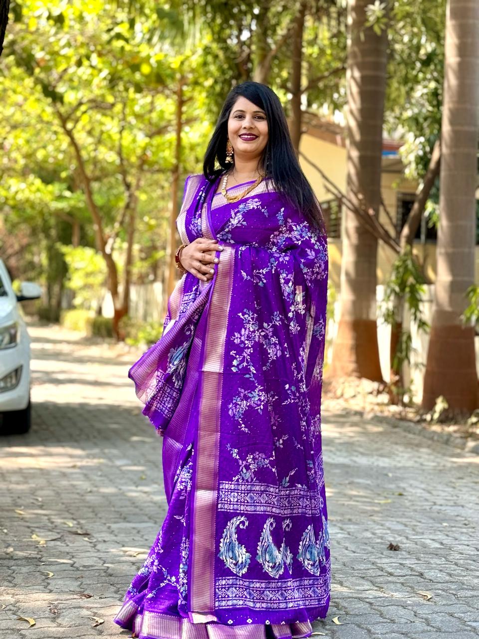 Beautiful Designer Party Wear Pure Dola Silk Saree