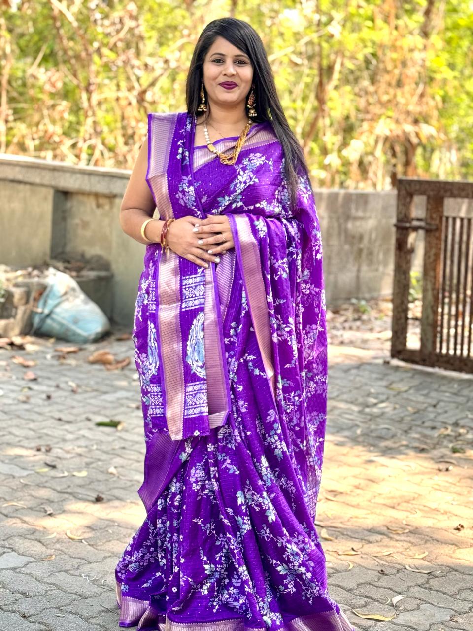 Beautiful Designer Party Wear Pure Dola Silk Saree