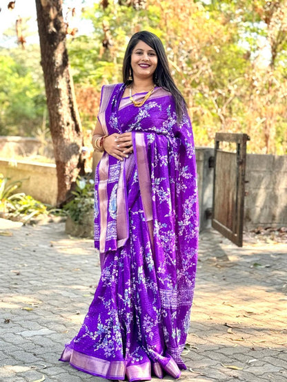 Beautiful Designer Party Wear Pure Dola Silk Saree