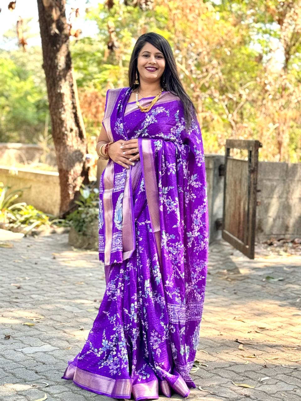 Beautiful Designer Party Wear Pure Dola Silk Saree