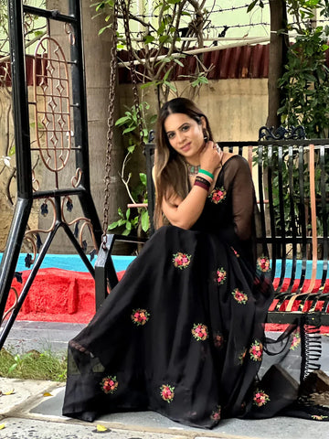 maxi dress from old chiffon saree Long Dress With Saree Designs Elegant Printed Asymetrical Maxi Dress Sujatra