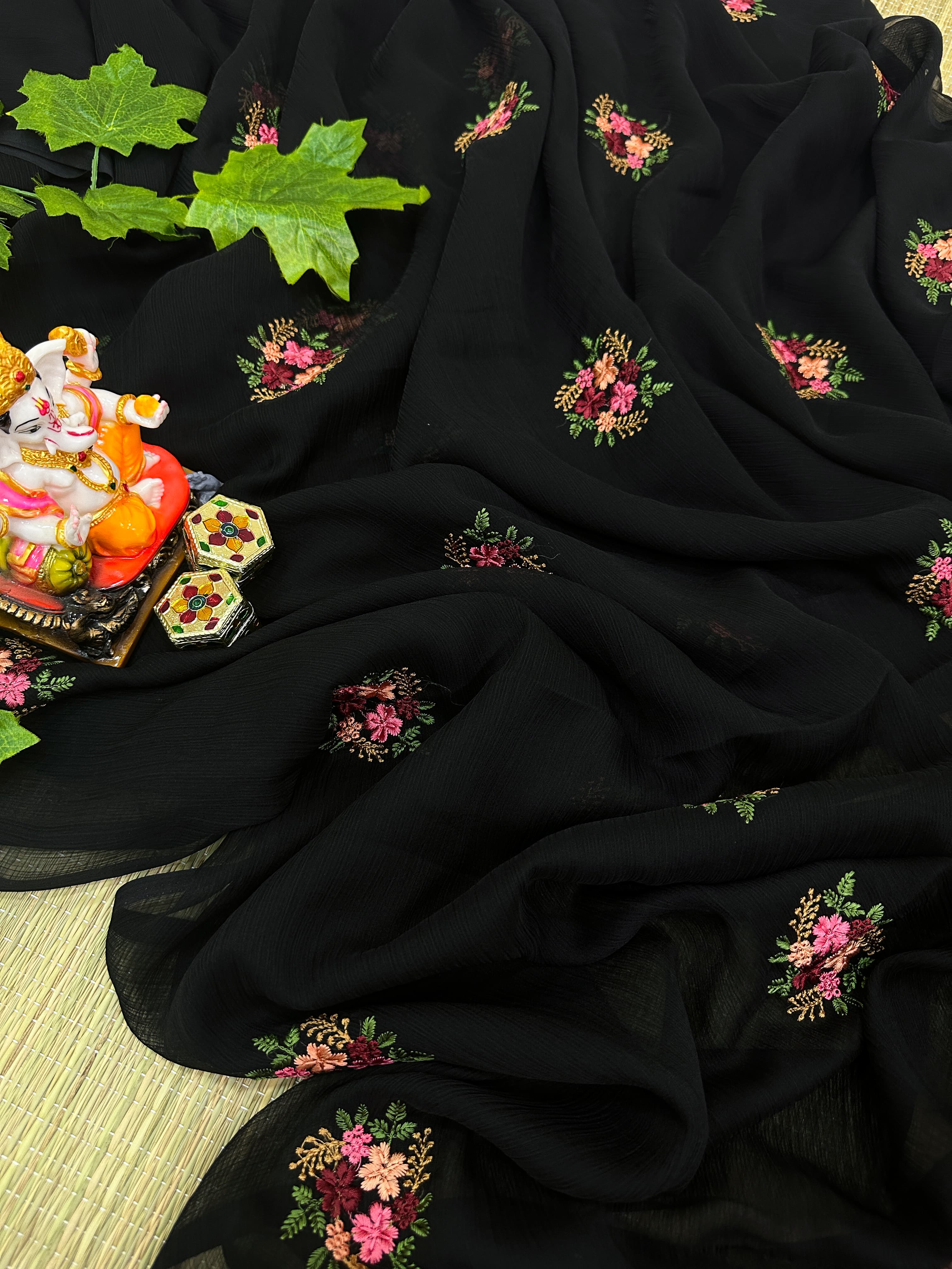 Beautiful Designer Party Wear Pure Georgette Chiffon Saree