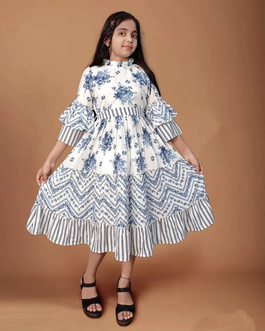 Beautiful Designer Kid's Urmi Western Wear Dungree Frock